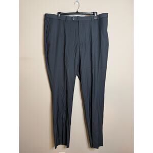 Pierre Laurant Suit Pants Men 46x50 Charcoal Unhemmed Classic Flat Front S61656V